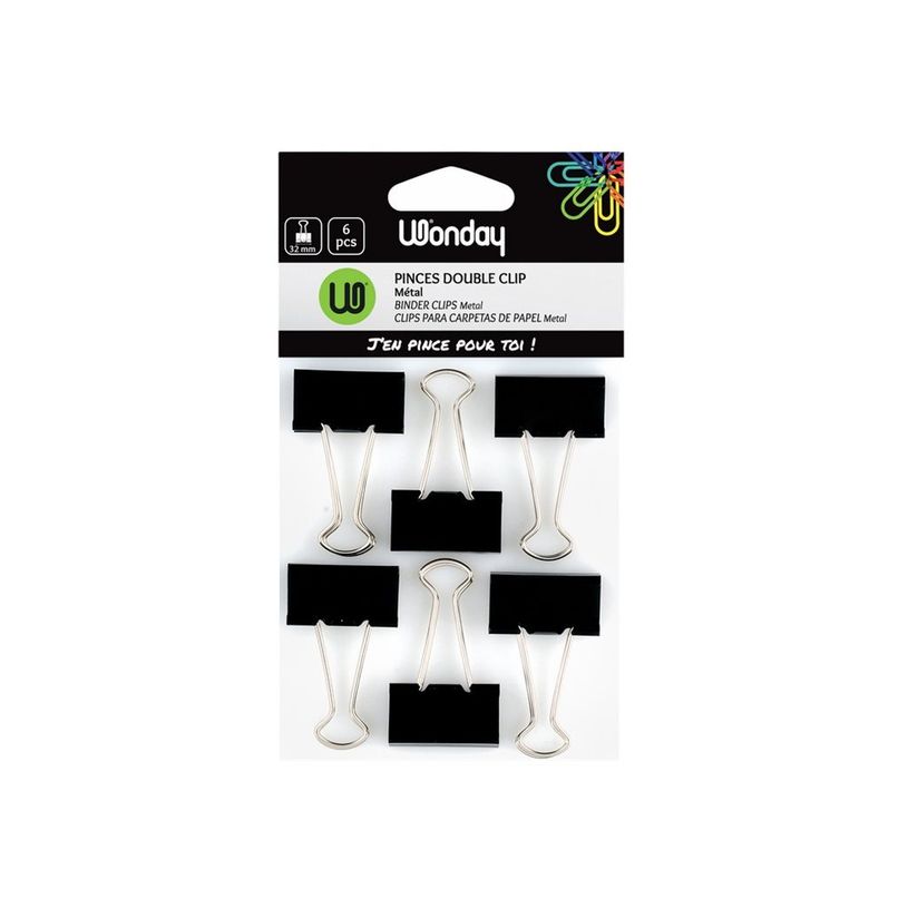 3457707593255-Wonday - 6 pinces à dessin - 32 mm - noir-P_759325_3-1