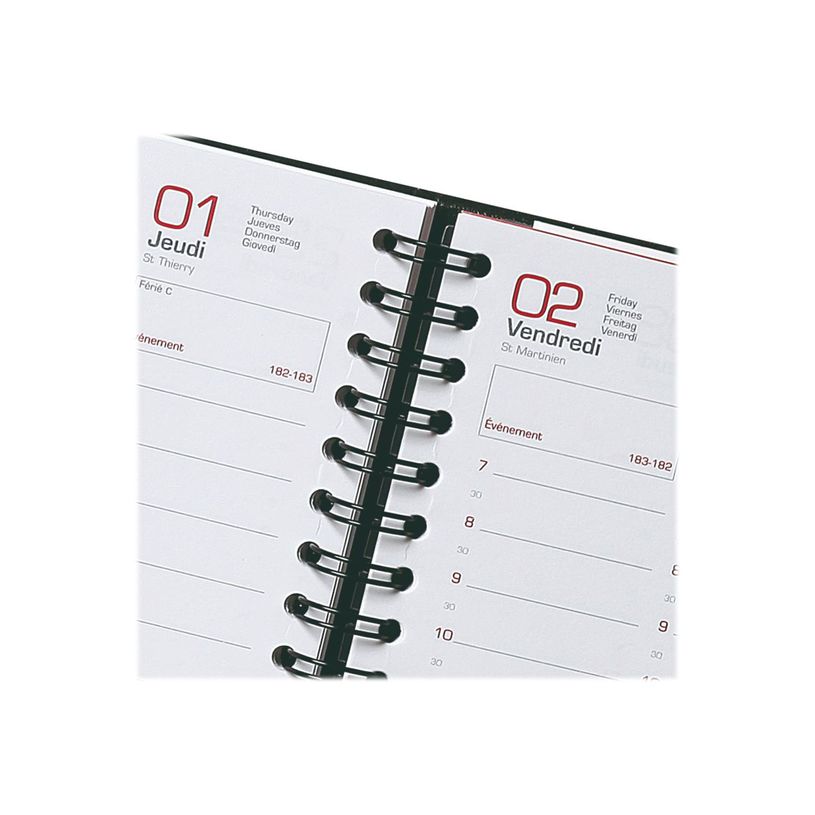 3147280191008-Agenda à élastique Office - 1 semaine sur 2 pages - 15 x 21 cm - gris/noir - Oxford-P_77021300_2-3