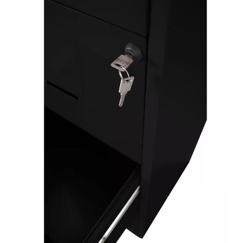 3219090950578-Classeur 4 tiroirs pour dossiers suspendus - 125,6 x 40 x 40 cm - noir--2