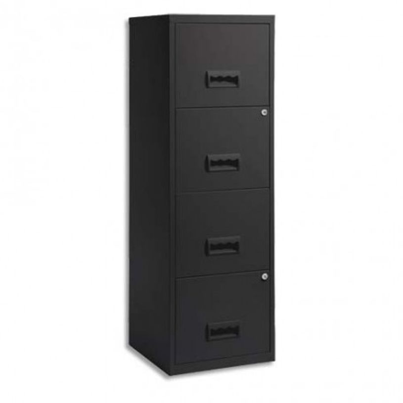3219090950578-Classeur 4 tiroirs pour dossiers suspendus - 125,6 x 40 x 40 cm - noir-P_77023413_1-0