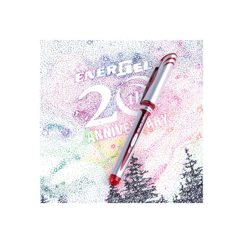 0072512197615-Pentel Energel - Roller capuchon - 0,7 mm - rouge-P_77032130_2-4