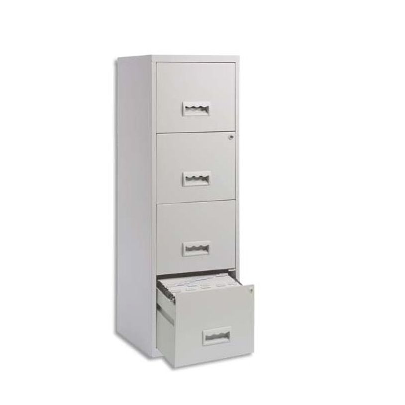 3219090950585-Classeur 4 tiroirs pour dossiers suspendus - 125,6 x 40 x 40 cm - gris-P_77032455_1-0