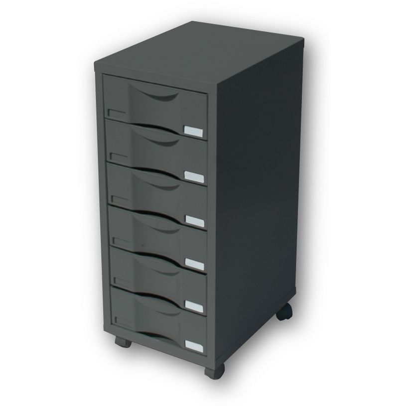 3219090959632-Module de rangement à roulettes 6 tiroirs - anthracite-P_77032461_2-0