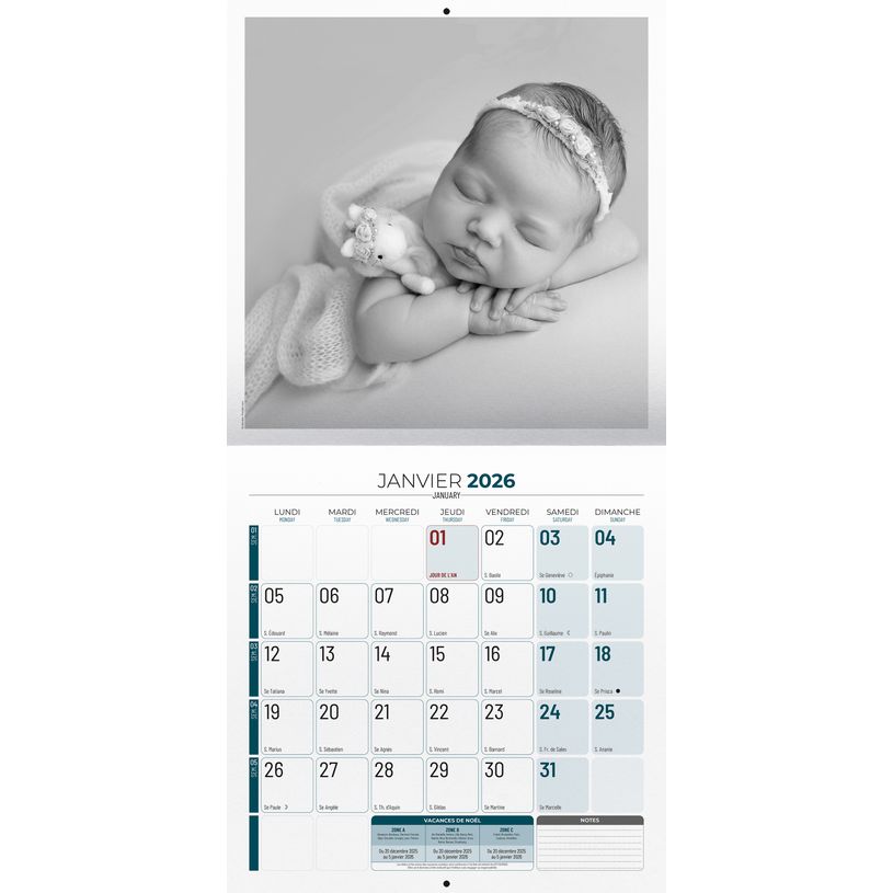 3592930027105-Calendrier illustré BOUCHUT 30 x 30 cm BABY LOVE Pefc 70 %--1