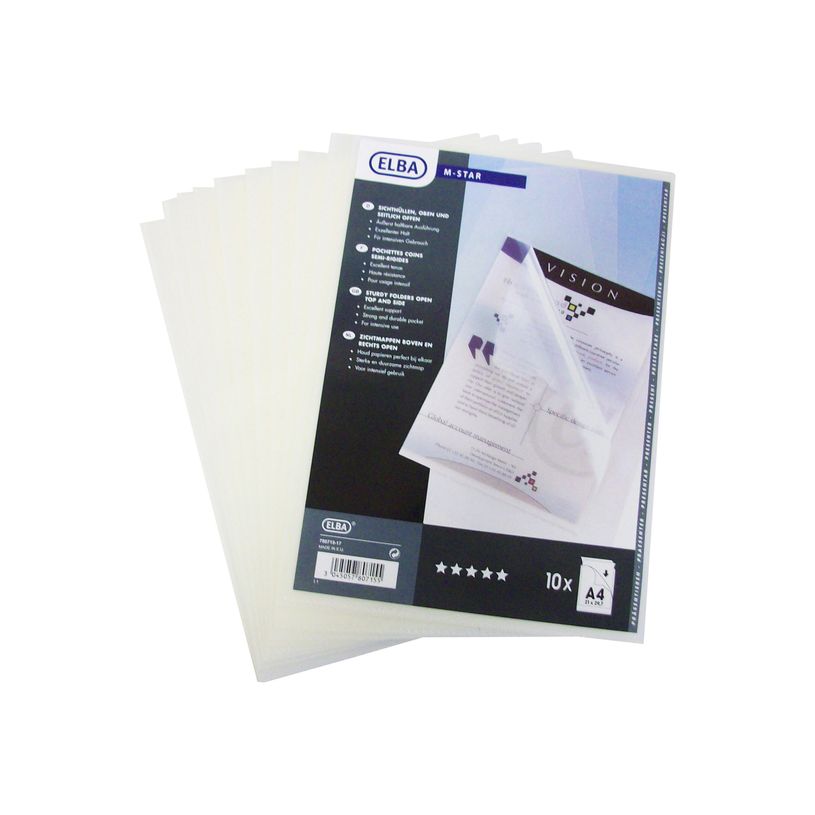 3045057807155-M STAR - 10 Pochettes coin -  A4 - pour 25 feuilles - 15/100 - incolore-P_78071517_1-0