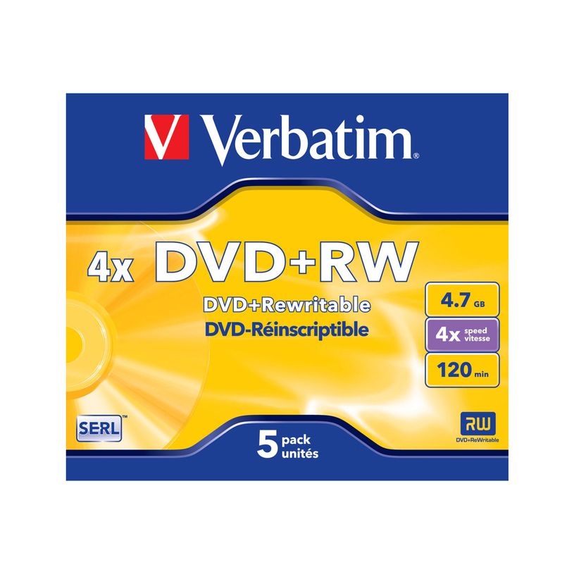 0023942432296-Verbatim DataLifePlus - DVD+RW x 5 - 4.7 Go - support de stockage-P_79000559_2-1