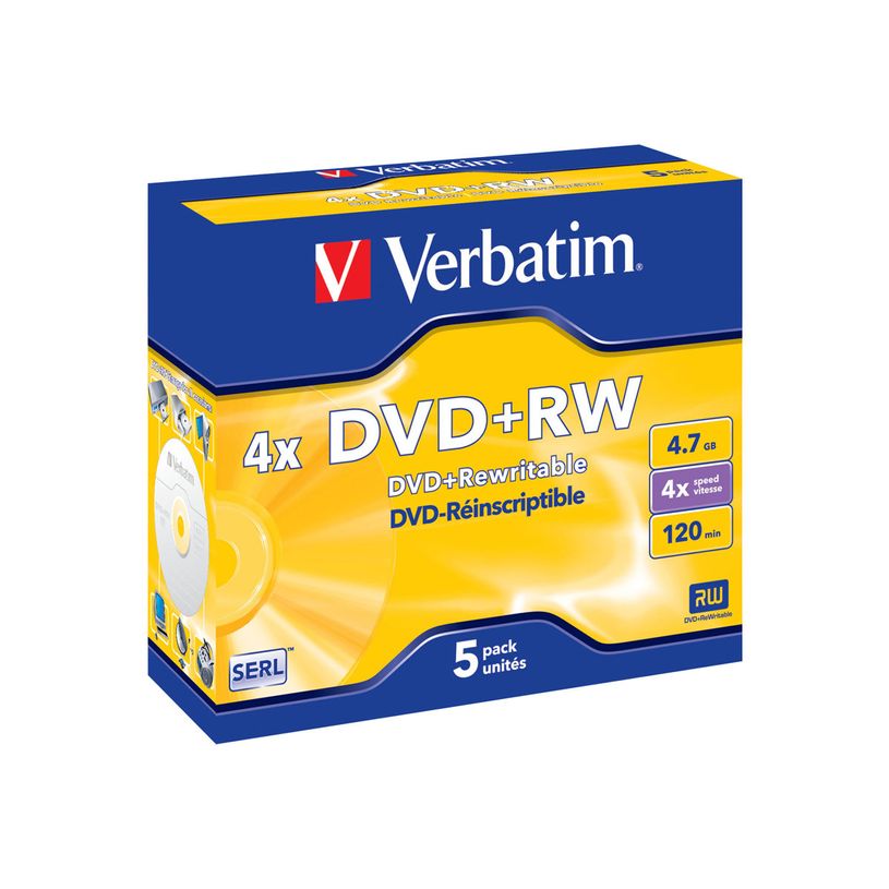 0023942432296-Verbatim DataLifePlus - DVD+RW x 5 - 4.7 Go - support de stockage-P_79000559_3-2