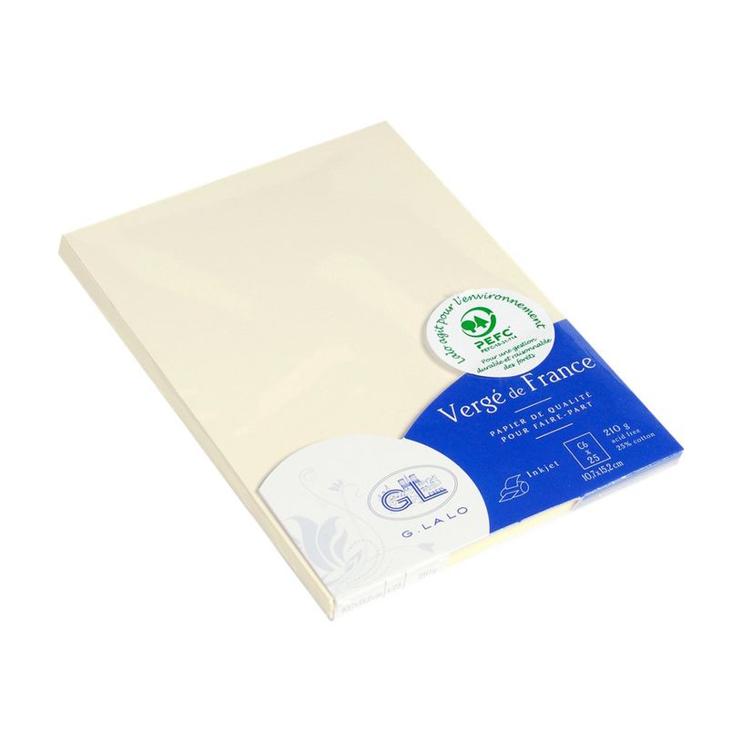 3140290168169-G.LALO Vergé de France - 25 Cartes en papier vergé - 107 x 152 mm - ivoire-P_79001342_1-0
