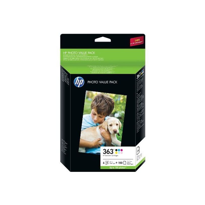 0400791306136-HP 363 - Pack de 6 avec papier Photo - noir, 3 couleurs, cyan clair, magenta clair - cartouche d'encre-P_79130613_1-0