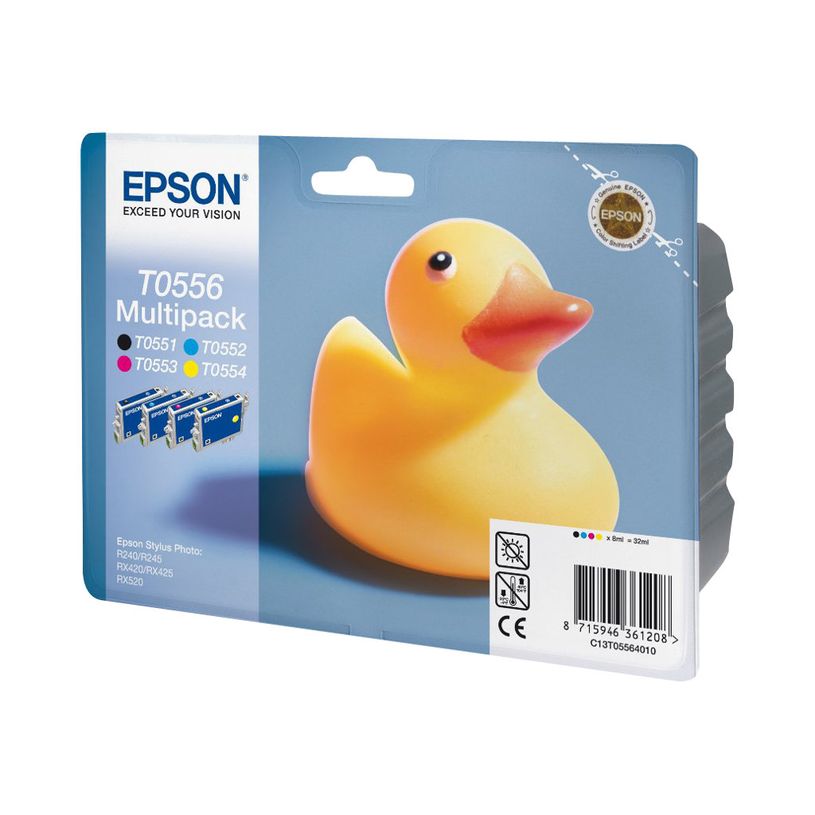 0400791306167-Epson T0556 Canard - Pack de 4 - noir, cyan, magenta, jaune - cartouche d'encre originale-P_79130616_2-1