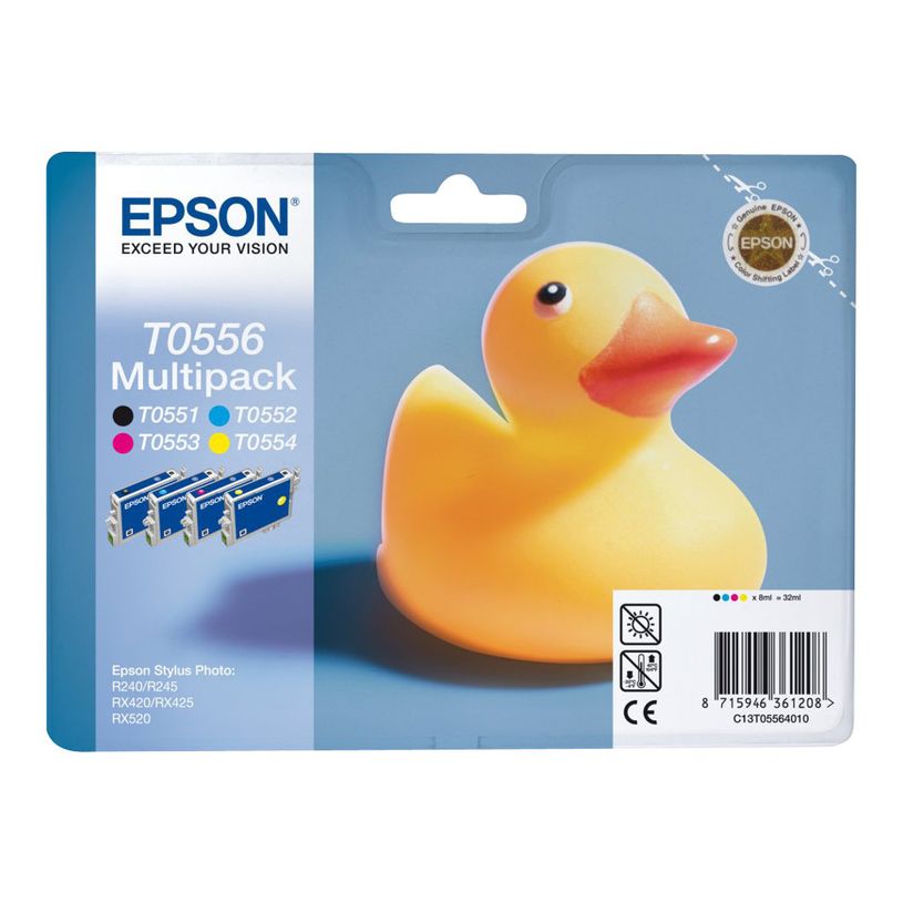 0400791306167-Epson T0556 Canard - Pack de 4 - noir, cyan, magenta, jaune - cartouche d'encre originale-P_79130616_3-2