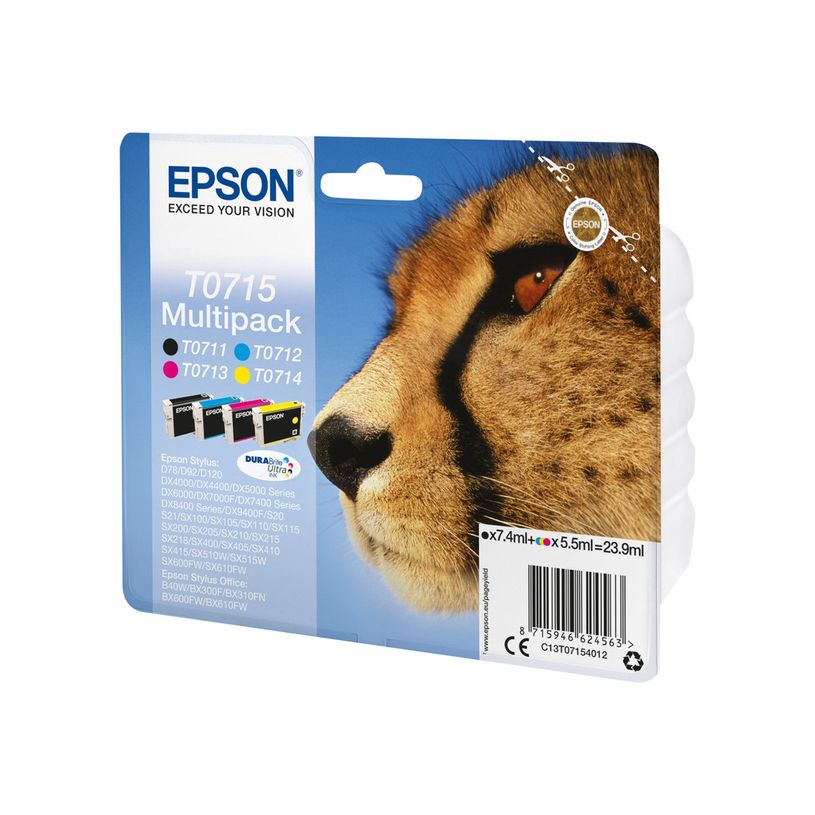8715946330808-Epson T0715 Guépard - Pack de 4 - noir, cyan, magenta, jaune - cartouche d'encre originale-P_79130620_1-0