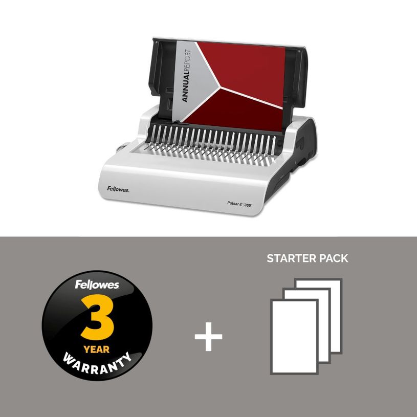 043859512119-Fellowes Pulsar E-300 - machine à relier / relieuse perforeuse éléctrique - Perfore 20 feuilles - rel--6