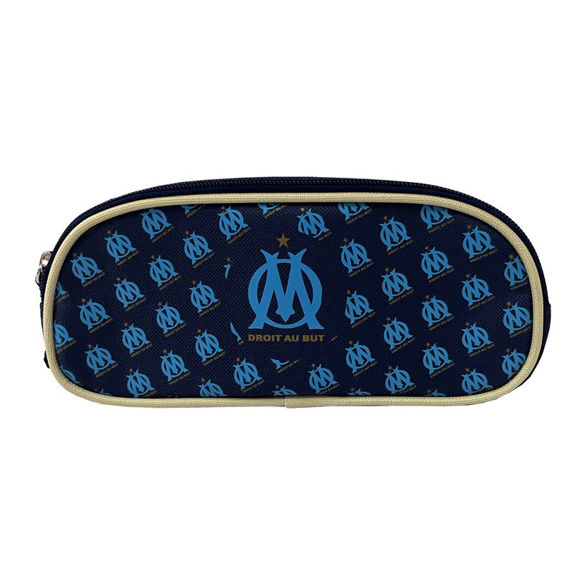 3701638723909-Quo Vadis - Trousse scolaire - Rectangle - Olympique de Marseille - Toile (polyester) - 2 compartiment(--0