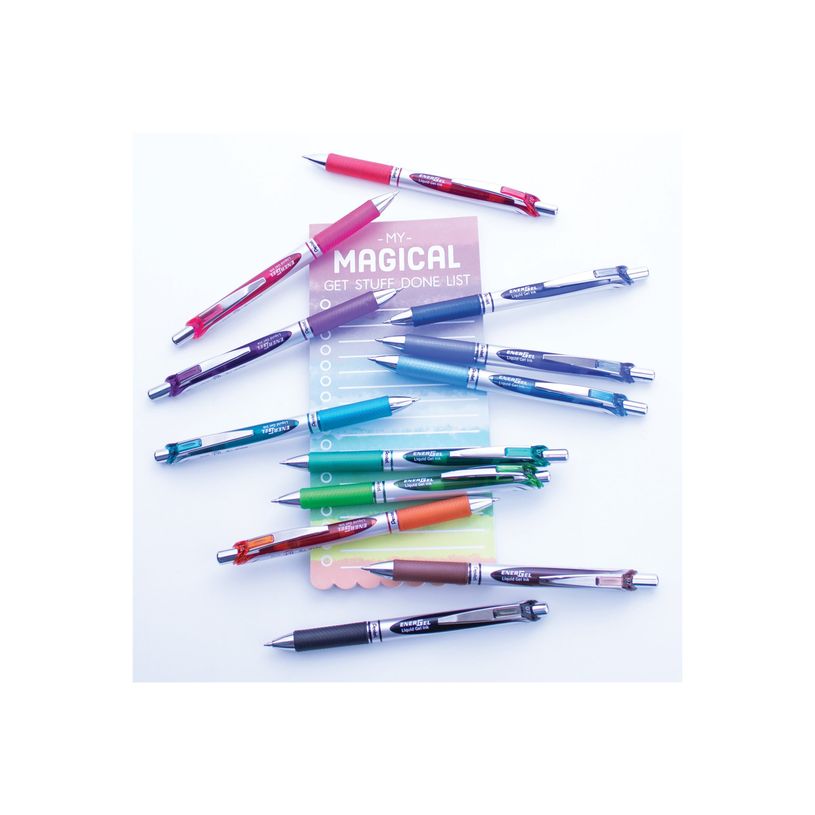 4902506070968-Pentel EnerGel XM - Bolígrafo  - rojo - tinta de gel - 0.7 mm - medio - retractil-P_79138301_2-4