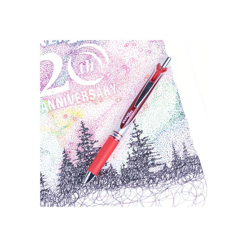 4902506070968-Pentel EnerGel XM - Bolígrafo  - rojo - tinta de gel - 0.7 mm - medio - retractil-P_79138301_4-5