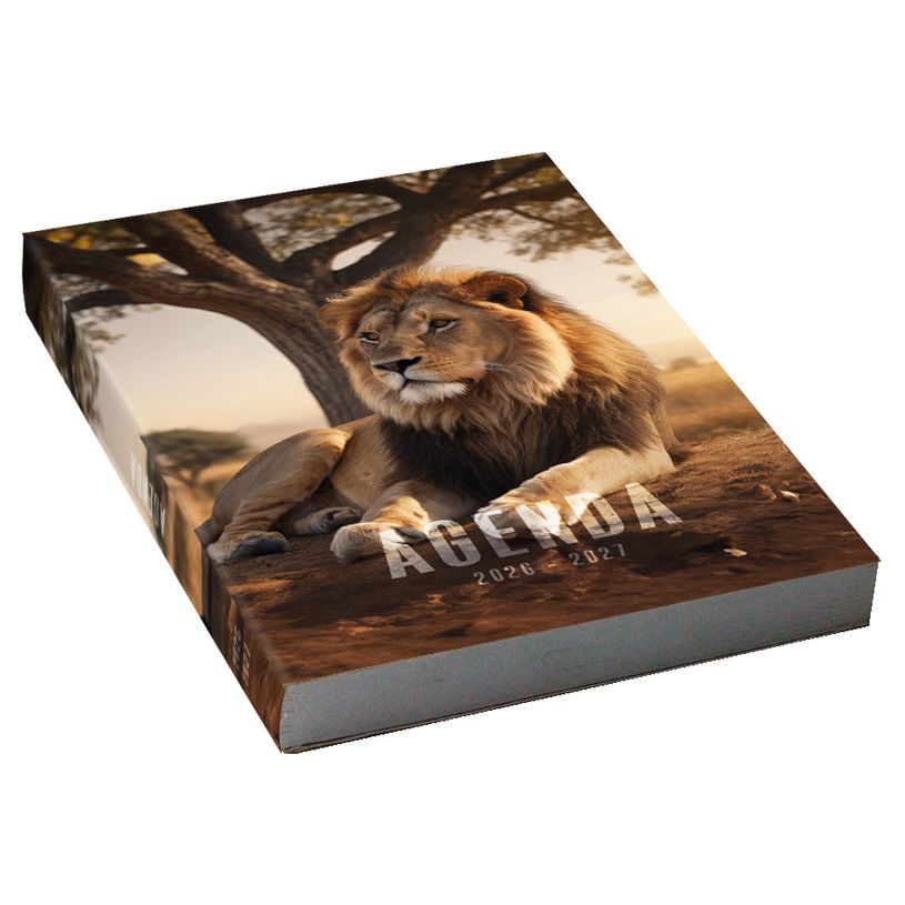 3386177012396-Agenda scolaire journalier 12 x 17 cm - couverture souple - motif animaux sauvages--1