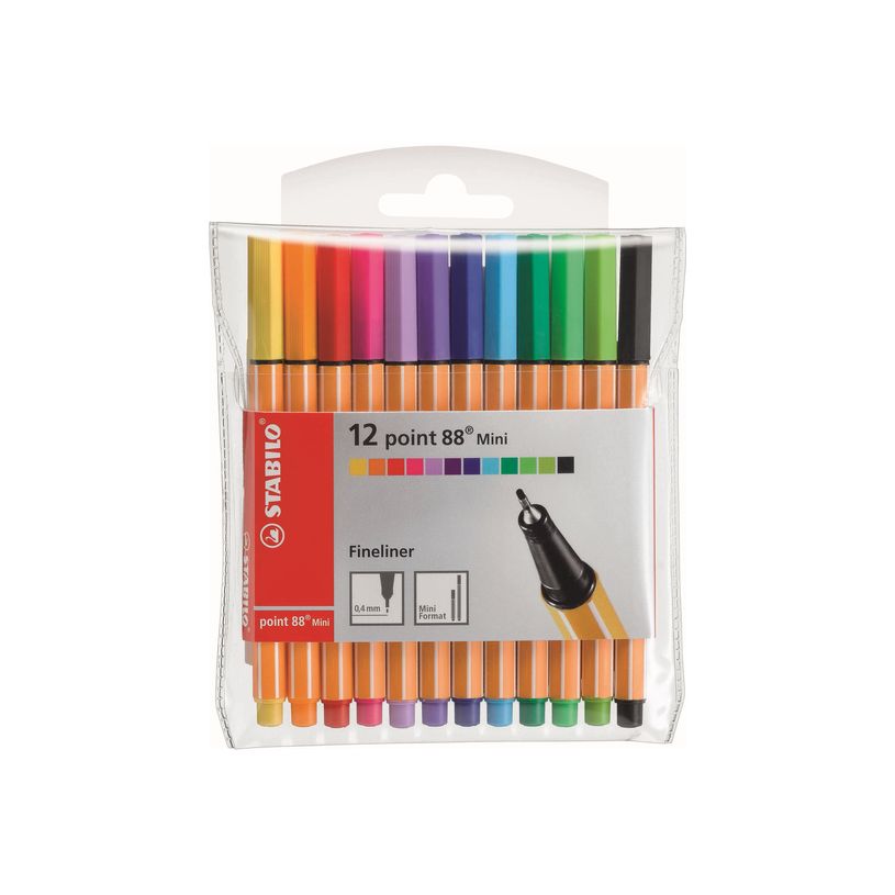 4006381367219-Stabilo point 88 Mini - 12 Feutres fin - couleurs assorties - 0.4 mm-P_79138777_1-0