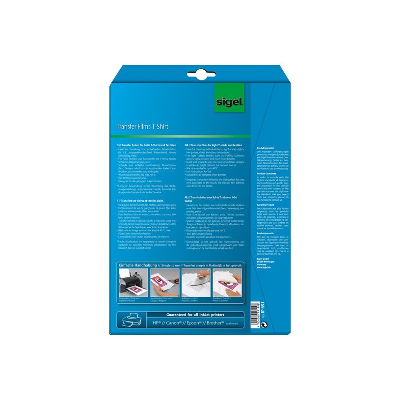 4004360991998-Sigel - Papier transfert sur T-shirt clair - 10 feuilles A4 - impression jet d'encre-P_79138809_8-1