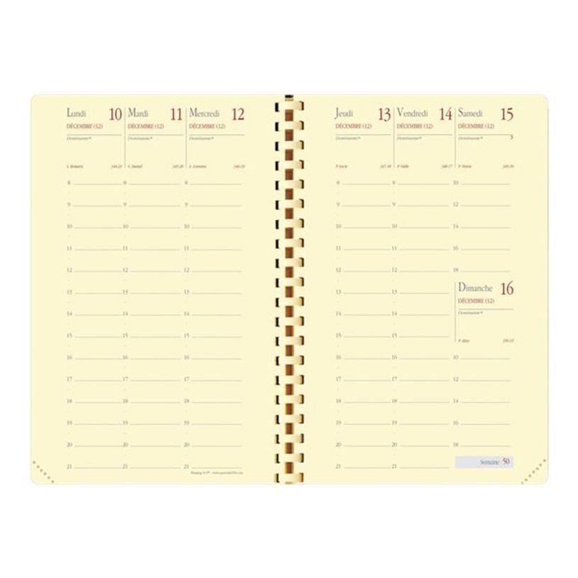 3371010213108-Quo Vadis Planning 16 Spiralé Impala - Diario semanal - 2019 - vista de la semana - comb-bound - 90 x 160 mm - rectangular - 144 páginas - papel marfil - tapa negra - rec-P_79138895_2-3