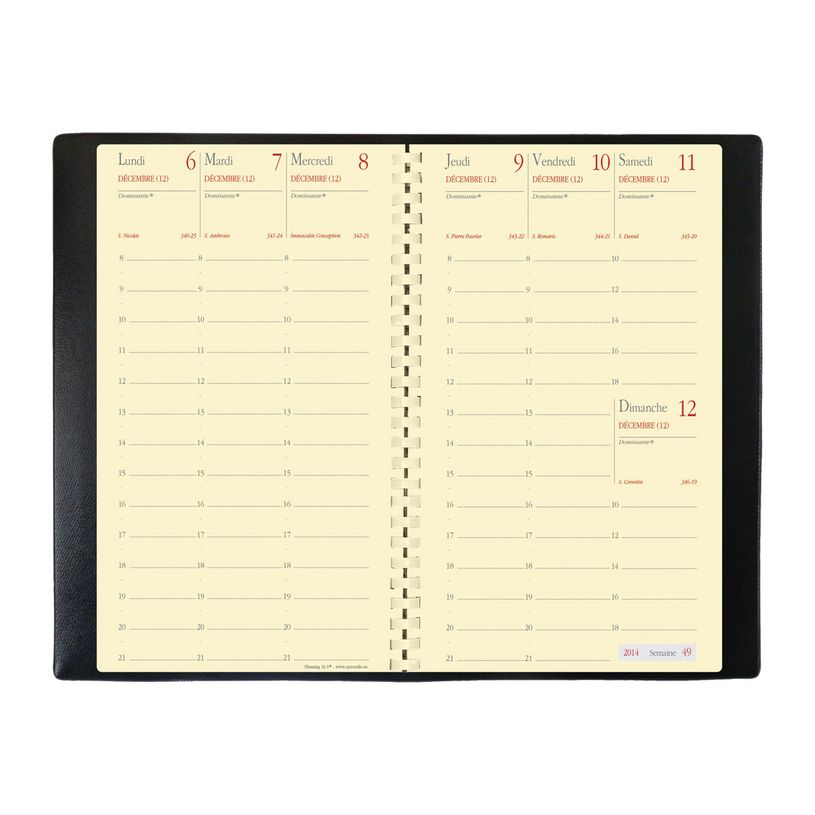3371010213108-Quo Vadis Planning 16 Spiralé Impala - Diario semanal - 2019 - vista de la semana - comb-bound - 90 x 160 mm - rectangular - 144 páginas - papel marfil - tapa negra - rec-P_79138895_6-5