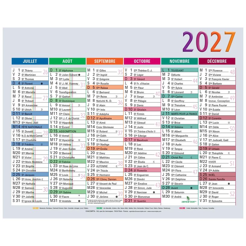 3660942003612-Calendrier Multicolore - 6 mois par face - 18 x 13,5 cm - Exacompta--1