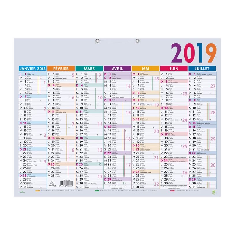 3660942003582-Calendrier Multicolore - 7 mois par face - 55 x 40,5 cm - Exacompta-P_79139606_1-3