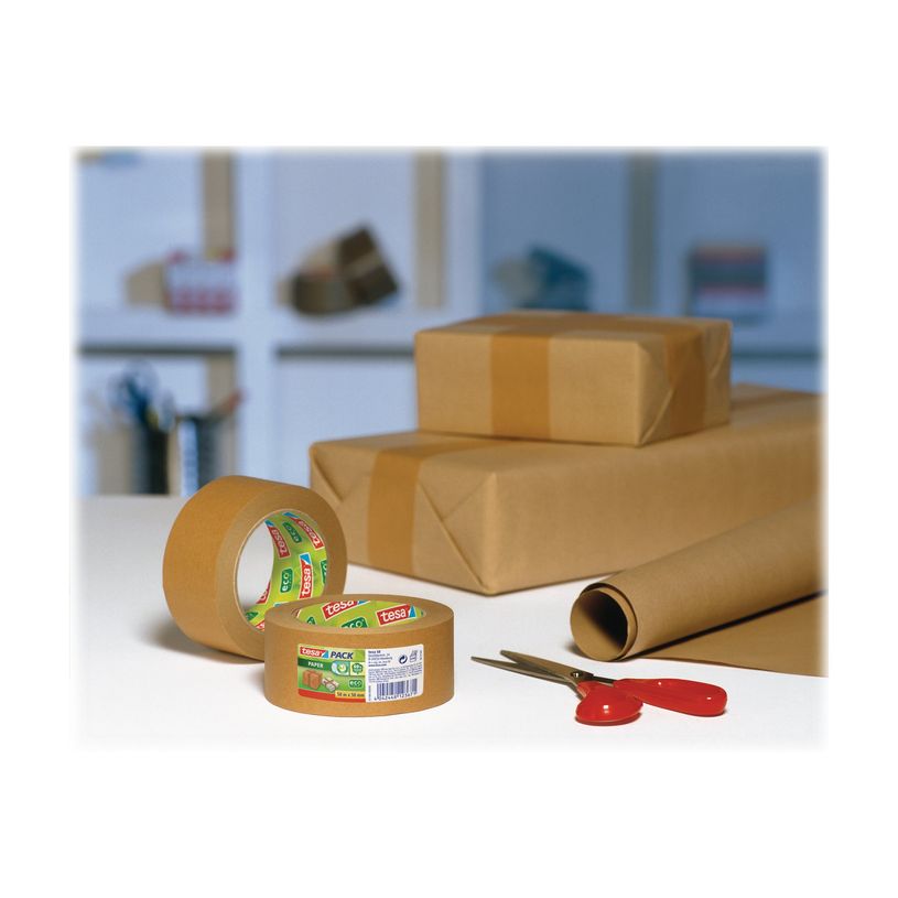 4005800056901-Tesapack - 6 Rubans adhésifs d'emballage - papier écologique kraft - 50 mm x 50 m-P_79140123_2-3