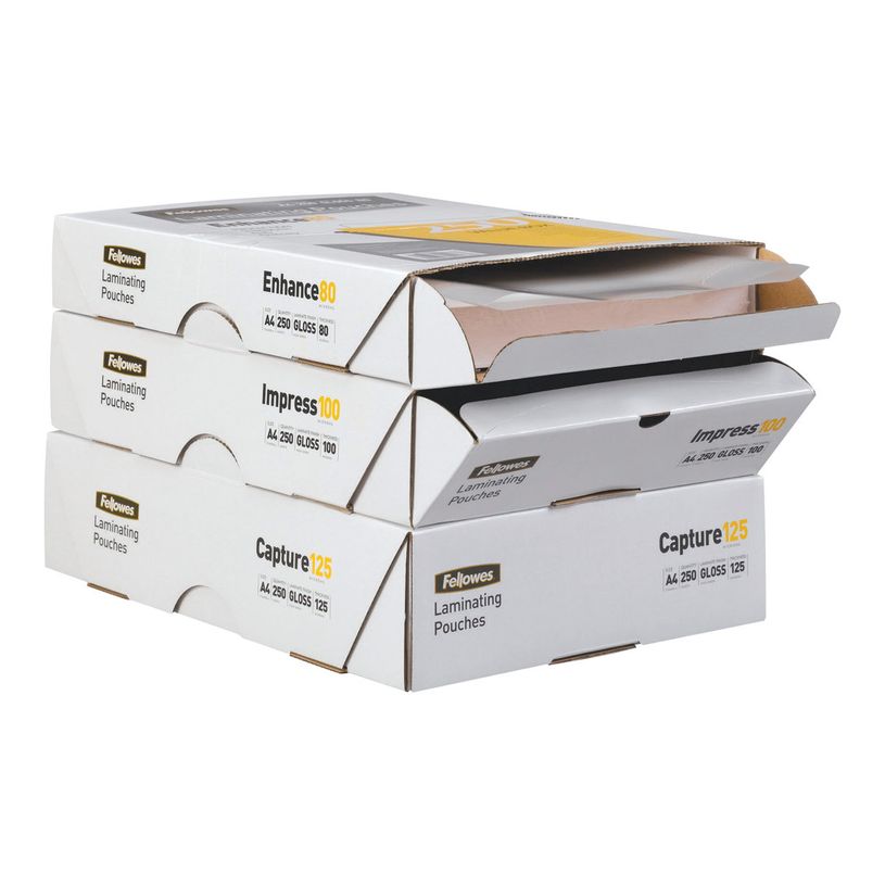 0077511530609-Fellowes Laminating Pouches Enhance 80 micron - Paquete de 100 - glosario - A5 (148 x 210 m-P_79140737_1-8