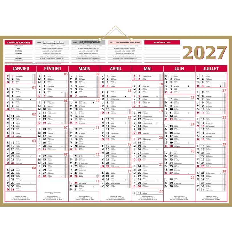 3592930028706-Calendrier bancaire année civile BOUCHUT "Quarantor" 40,5 x 55 cm Pefc 70 %--0