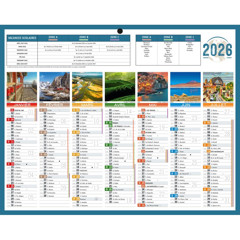3592930026832-Calendrier bancaire illustré année civile BOUCHUT "Planète Mini"  21 x 26,5 cm Pefc 70 %--0