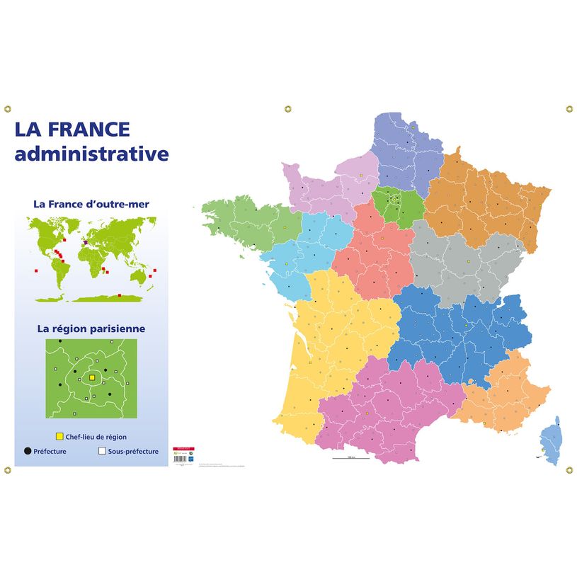 3592930003727-Carte muette France Administrative - 80 x 120 cm - Bouchut--0