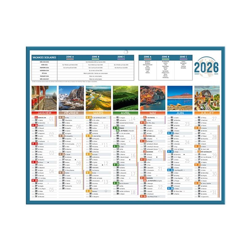 3592930028973-Calendrier bancaire illustré année civile BOUCHUT "Planète Mini" 21 x 26,5 cm Pefc 70 %-P_79142638_2-3