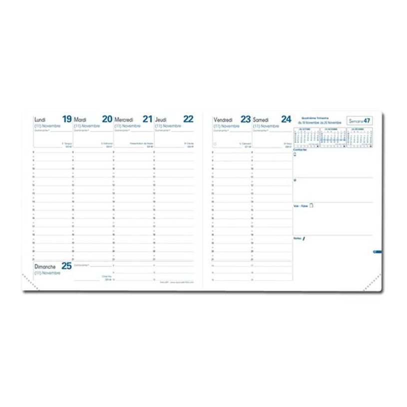 3371010481422-Quo Vadis - Agenda avec répertoire - Exécutif - Semainier Planning - Français - Impala - Bleu - 14 mois de décembre à janvier - 16x16 cm - Papier Clairefontaine b-P_79143082_1-3
