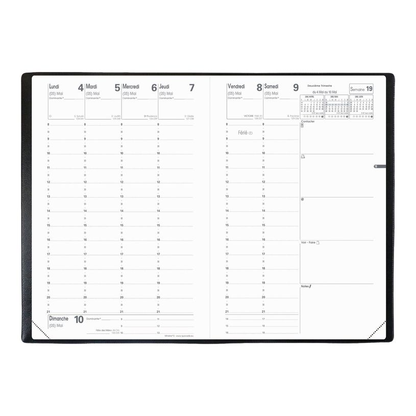 3371010123216-Quo Vadis - Agenda Club Ministre avec répertoire - 1 semaine sur 2 pages - 16 x 24 cm - no-P_79143092_1-2