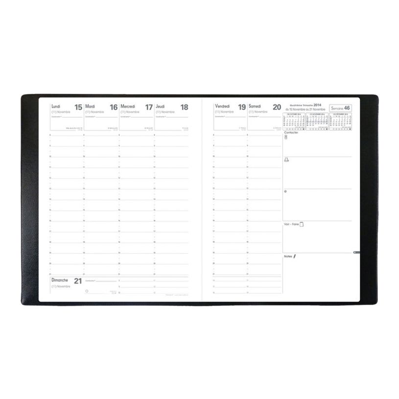 3371010124275-Quo Vadis - Agenda Club President avec répertoire - 1 semaine sur 2 pages - 21 x 27 cm - n-P_79143096_3-2