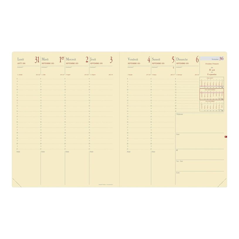 3371010174850-Quo Vadis - Agenda avec répertoire Soho President Prestige - 1 semaine sur 2 pages - 21 x -P_79143164_1-2
