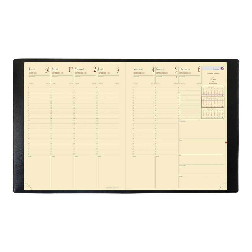 3371010174850-Quo Vadis - Agenda avec répertoire Soho President Prestige - 1 semaine sur 2 pages - 21 x -P_79143164_2-3