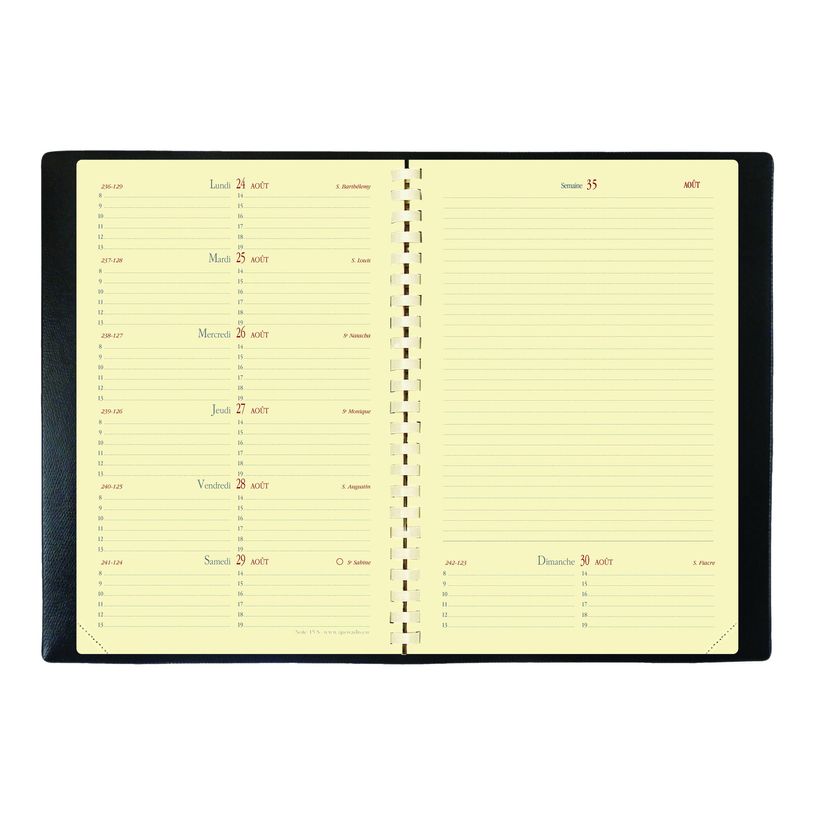 3371010448371-Quo Vadis - Agenda - Spiralé avec répertoire - Note 15 S Prestige - Semainier Notes - Français - Soho - Noir - 12 mois et 1/2 de mi-déc-P_79143172_1-3