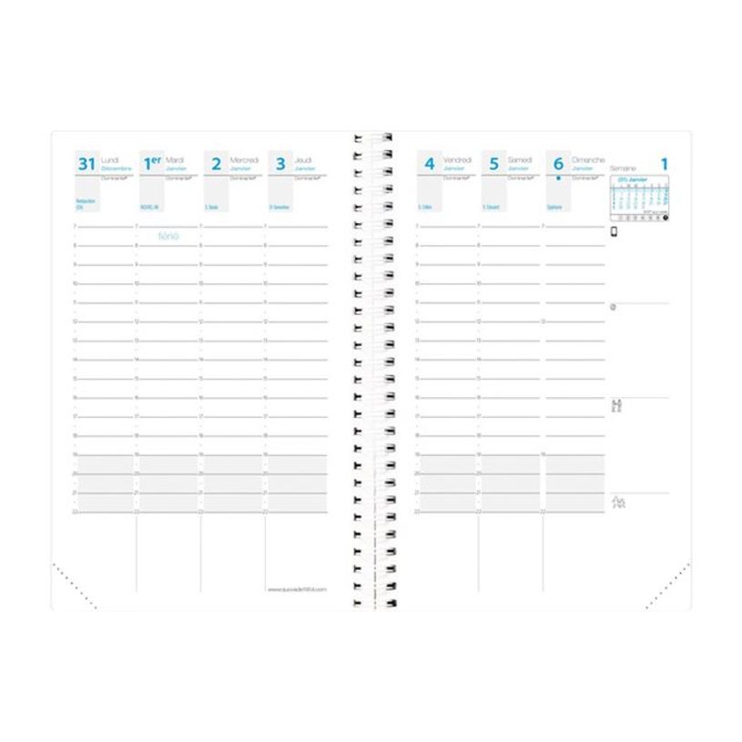 3371010304318-Quo Vadis - Agenda - Spiralé avec répertoire - Time & Life Pocket - Semainier Planning - Français - Noir - 13 mois de déc-P_79143188_1-9
