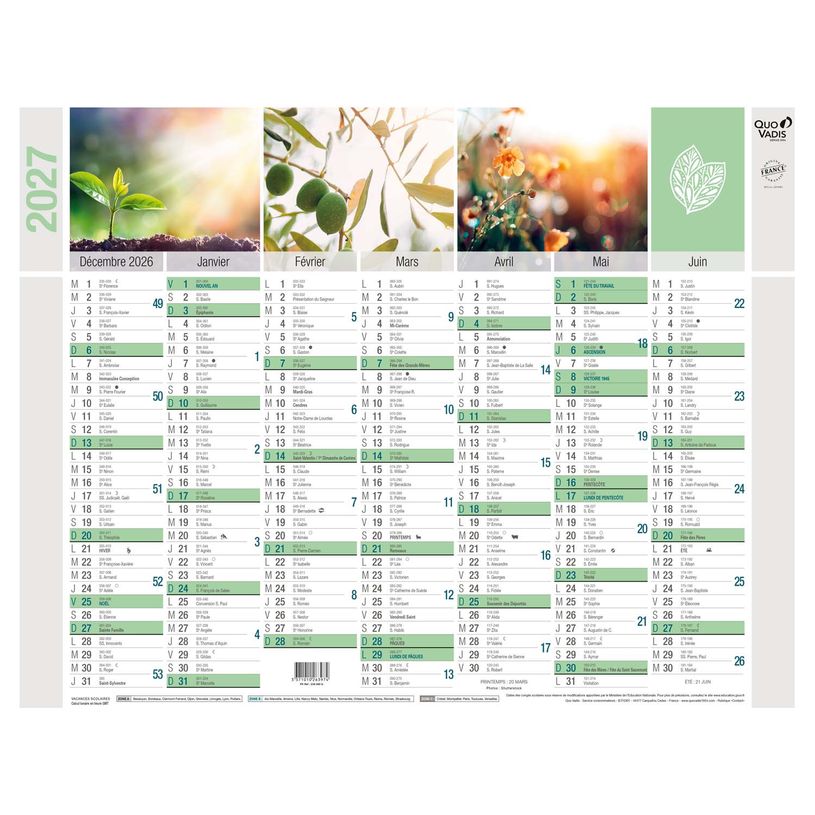 3371010263974-Quo Vadis Equology - Calendrier recyclé 7 mois par face - 33,5 x 43 cm--2