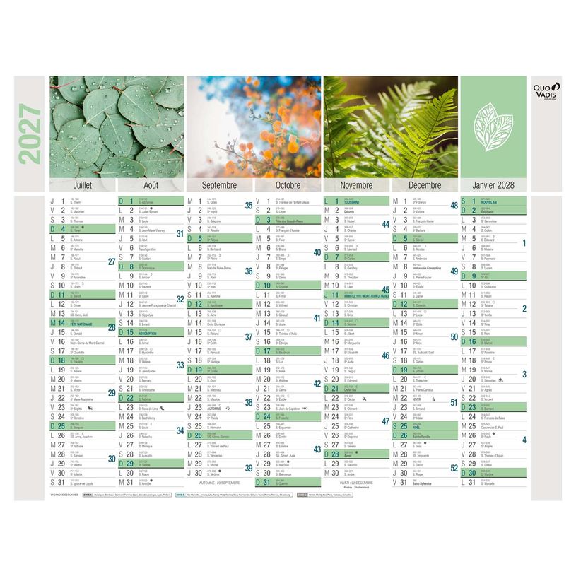 3371010263974-Quo Vadis Equology - Calendrier recyclé 7 mois par face - 33,5 x 43 cm--3