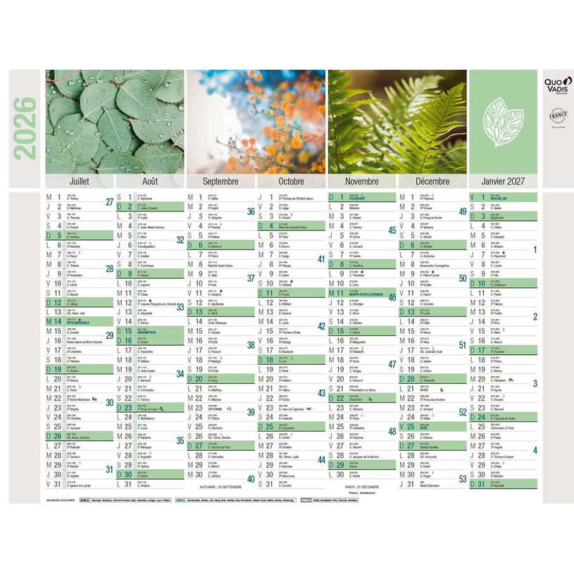 3371010263950-Quo Vadis Equology - Calendrier recyclé 7 mois par face - 27 x 21 cm--1