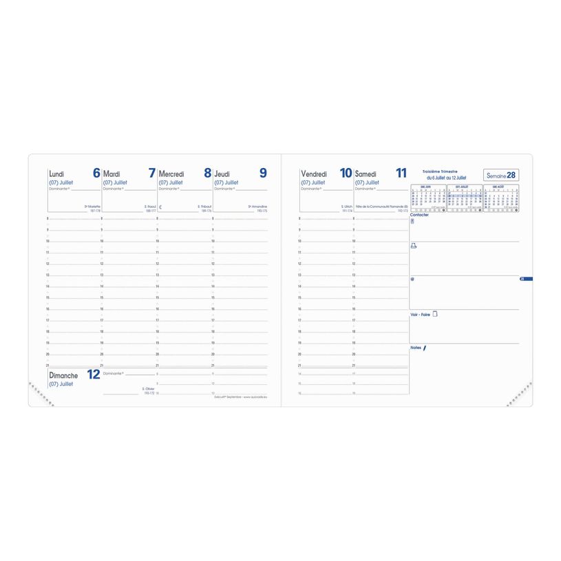 3371010266975-Quo Vadis - Agenda avec répertoire Club Executif - 1 semaine sur 2 pages - 16 x 16 cm - no-P_79143214_3-2