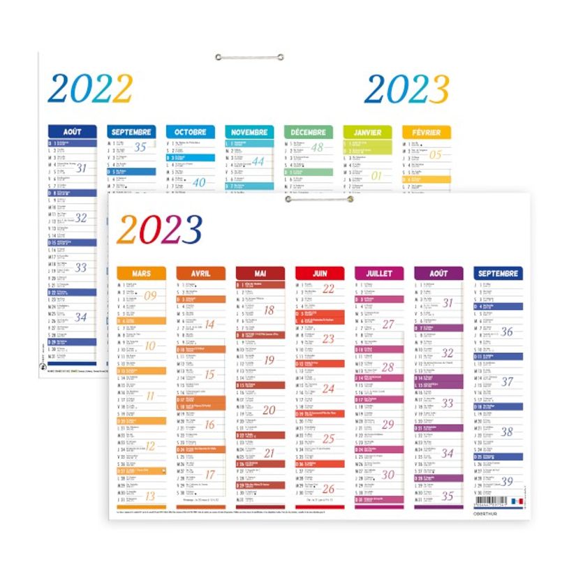 3108720521120-Petit calendrier rigide Arc en ciel - 27 x 21 cm - Oberthur-P_79143602_1-0