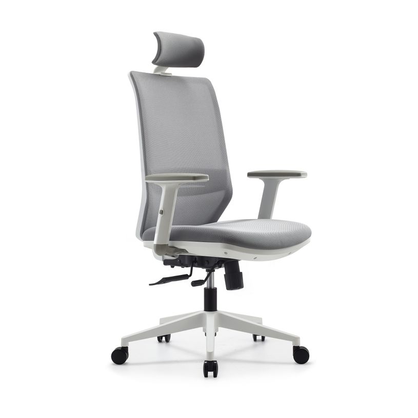 3760185022293-Fauteuil de bureau TECSY - accoudoirs réglables - Appui-tête réglable - base blanche - g-P_79144140_1-0