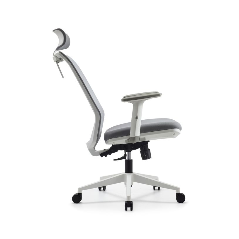 3760185022293-Fauteuil de bureau TECSY - accoudoirs réglables - Appui-tête réglable - base blanche - g-P_79144140_3-2