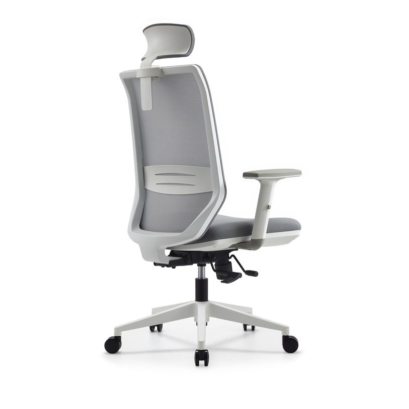 3760185022293-Fauteuil de bureau TECSY - accoudoirs réglables - Appui-tête réglable - base blanche - g-P_79144140_5-4