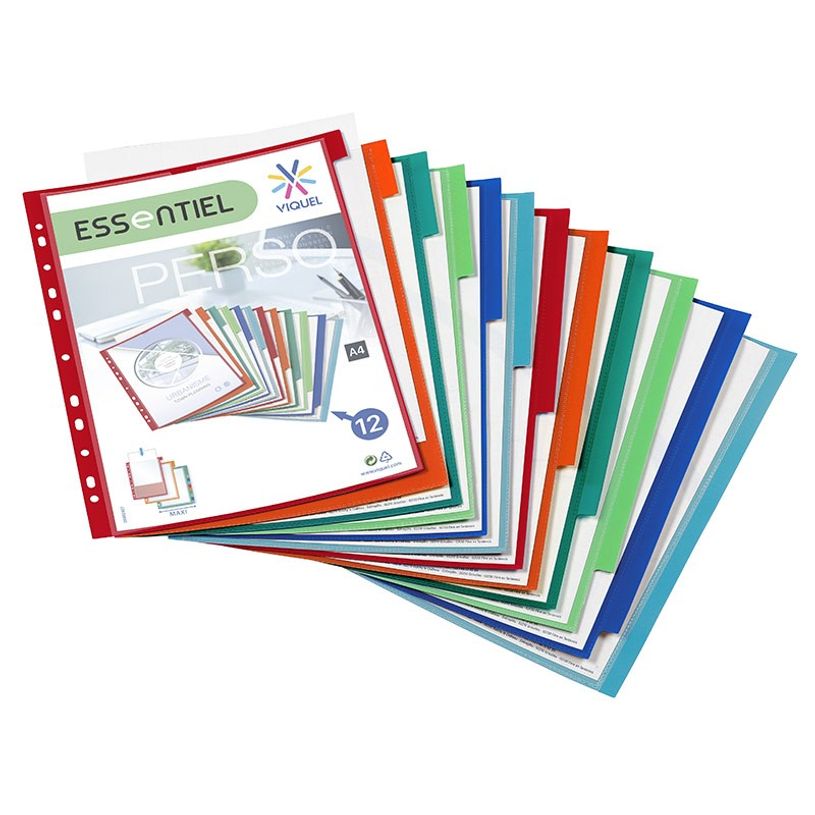 3135251539874-Viquel - Pochette intercalaire 12 positions - A4 Maxi - polypropylène-P_79144266_1-0