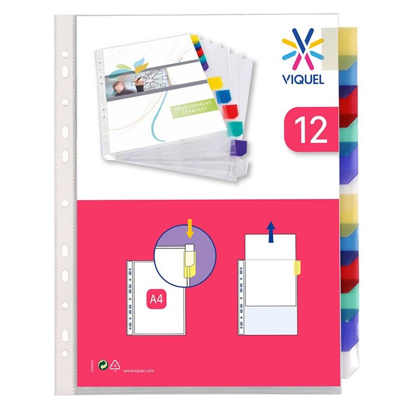 3135251543161-Viquel - Pochette intercalaire 12 positions - A4 - polypropylène-P_79144267_2-1